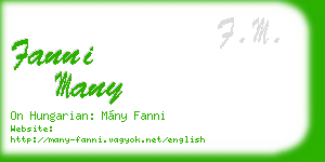 fanni many business card